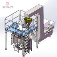 Full sausage piece counting granules weighing filler premmade doypack packing line for dog cat petfood ziplock pouch pickup fill